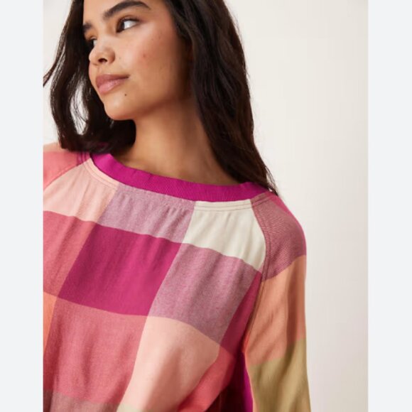 NEW FREE PEOPLE sugar cookie flannel top shirt in pink combo 257  2S7 - Picture 6 of 11